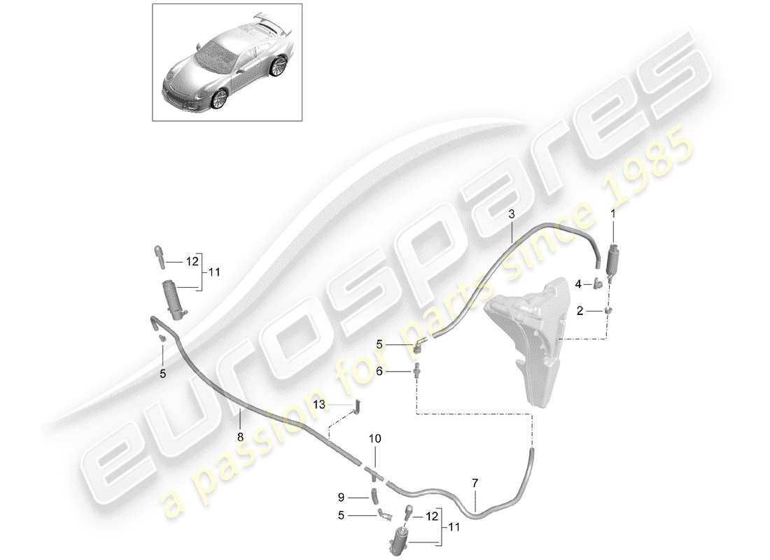 porsche 2017 (991-2 r/gt3/rs) impianto rondella diagramma delle parti