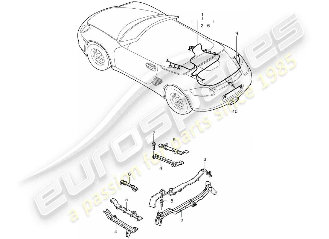 porsche 2009 (987 boxster) cablaggi diagramma delle parti