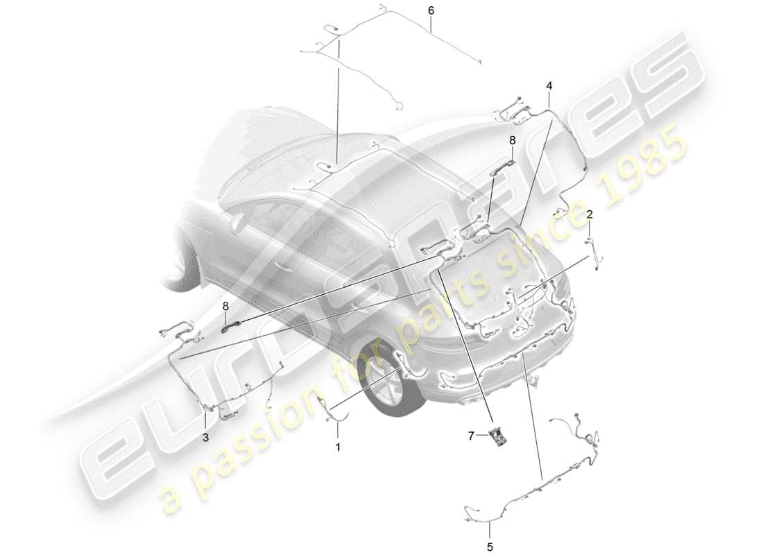 porsche 2017 (macan) imbracatura diagramma delle parti