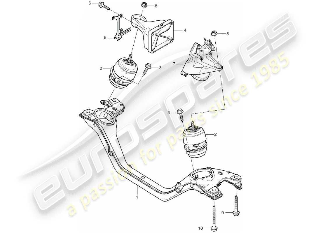 porsche 2004 (cayenne e1 9pa) attrezzatura di sollevamento motore schema delle parti