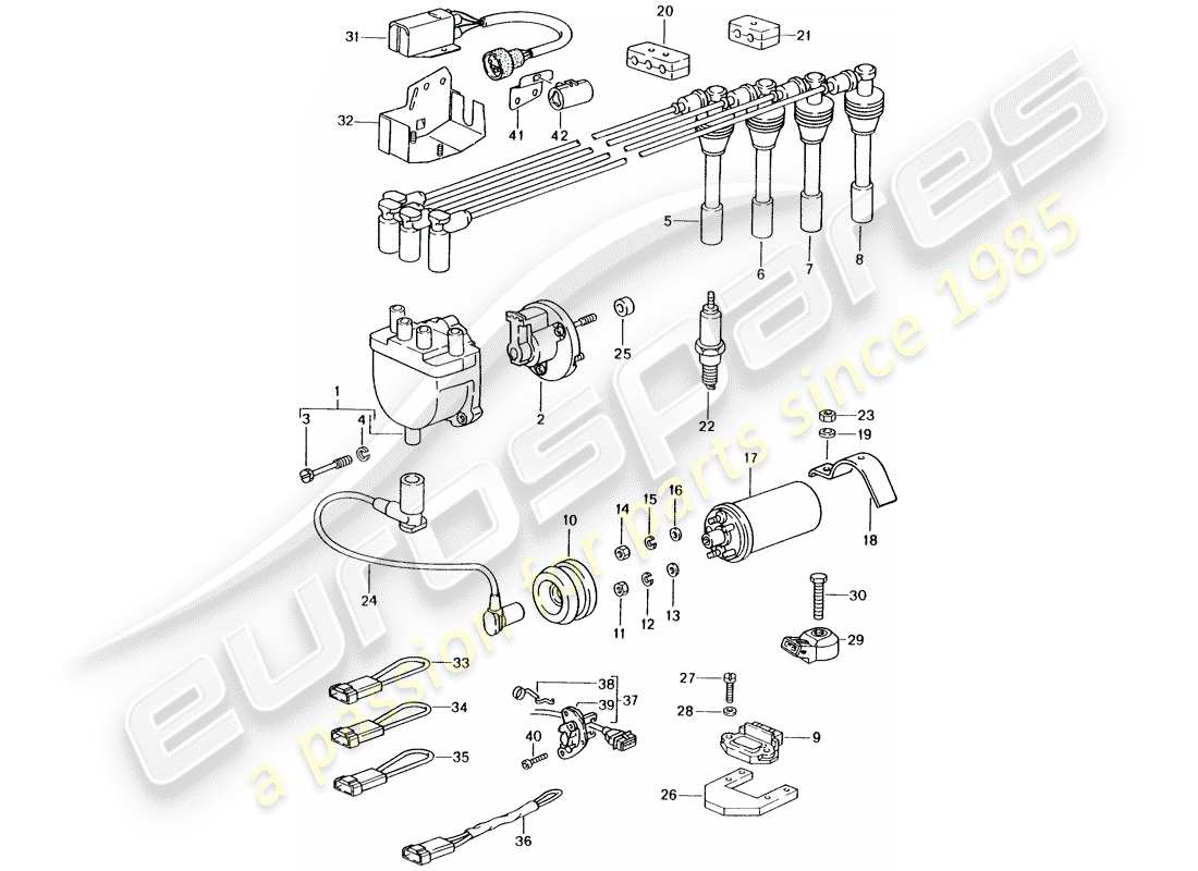 porsche 1990 (944) impianto elettrico del motore 1 diagramma delle parti