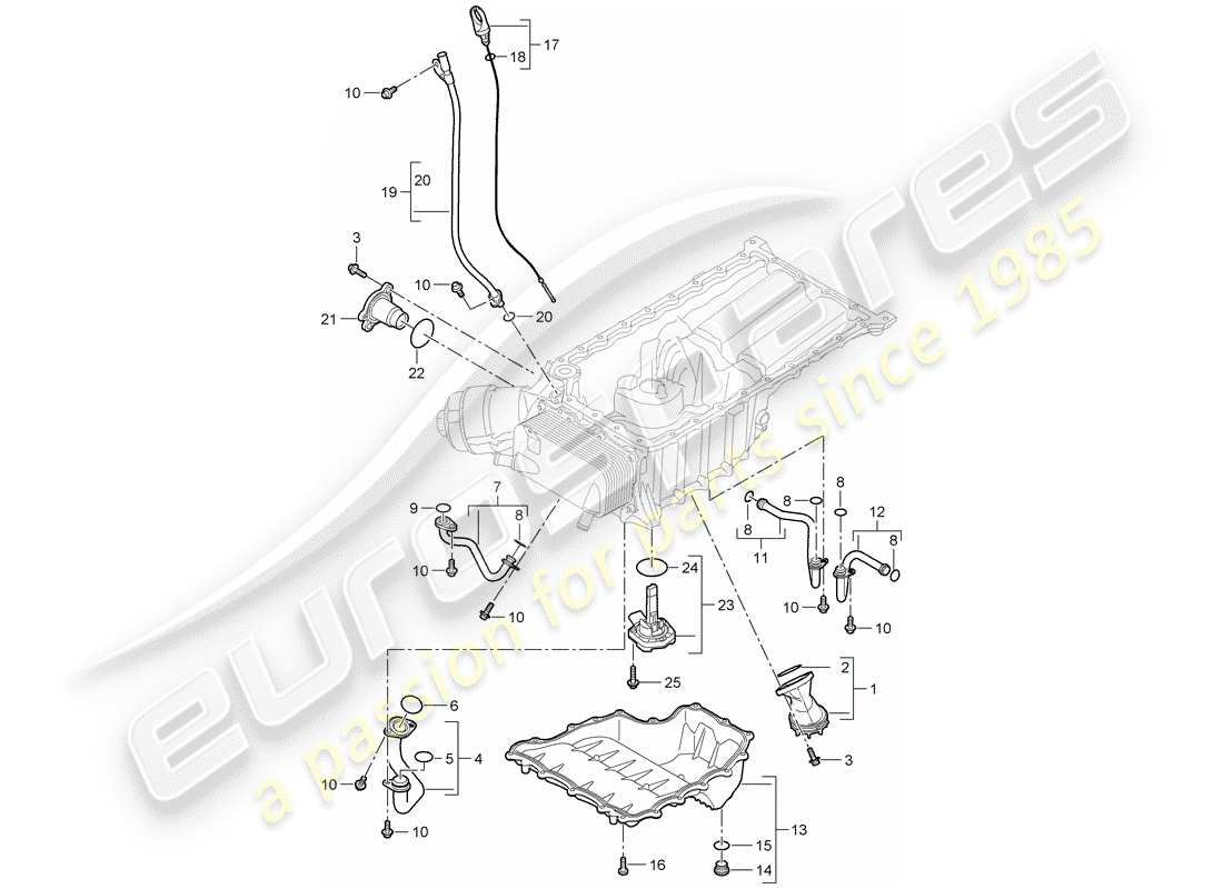 porsche 2010 (cayenne e1 9pa) tubo di aspirazione diagramma delle parti