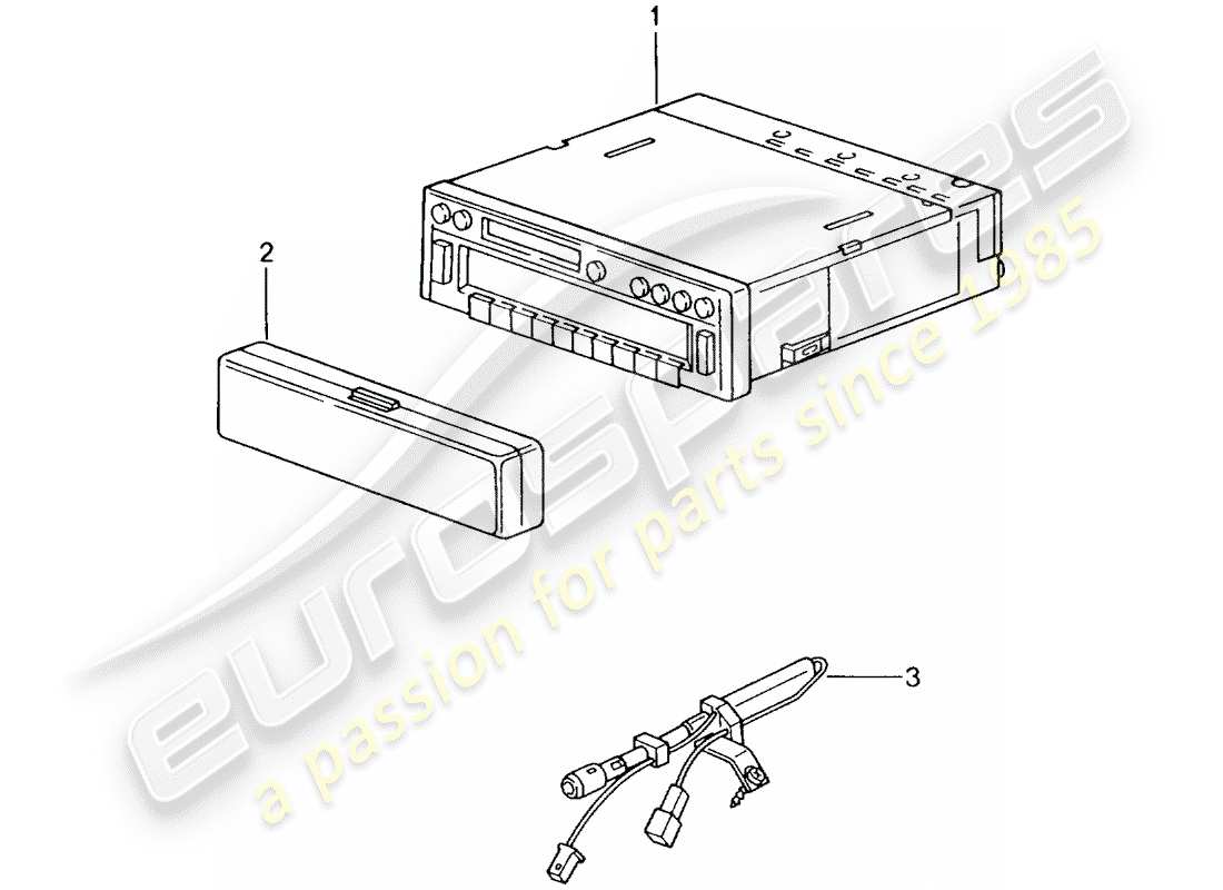 porsche 2003 (996 gt3) unità radio diagramma delle parti