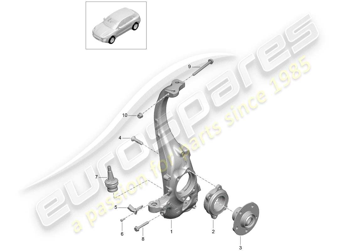 porsche 2016 (macan) cuscinetto del perno diagramma delle parti