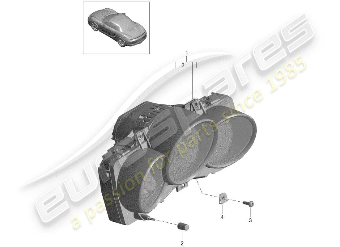 porsche 2015 (981 boxster) diagramma delle parti degli strumenti