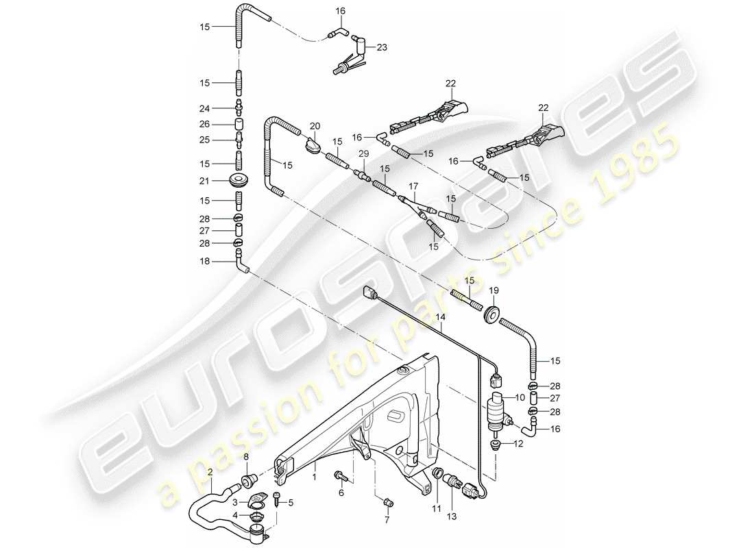 porsche 2010 (cayenne e1 9pa) gruppo rondella diagramma delle parti