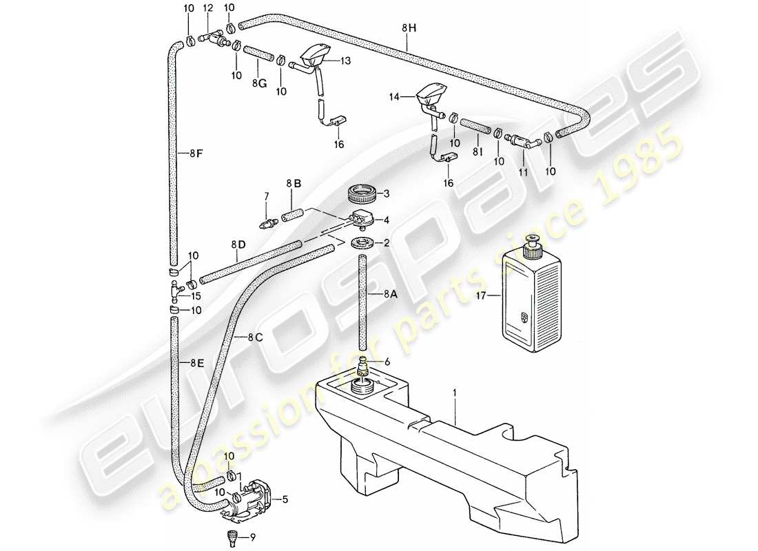 porsche 1988 (959) gruppo rondella diagramma delle parti