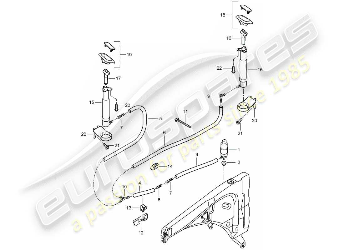porsche 2005 (cayenne e1 9pa) impianto rondella diagramma delle parti