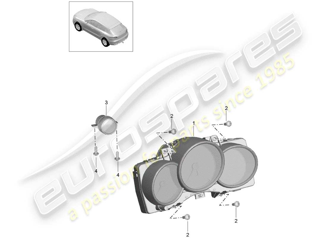 porsche 2016 (macan) diagramma delle parti quadro strumenti