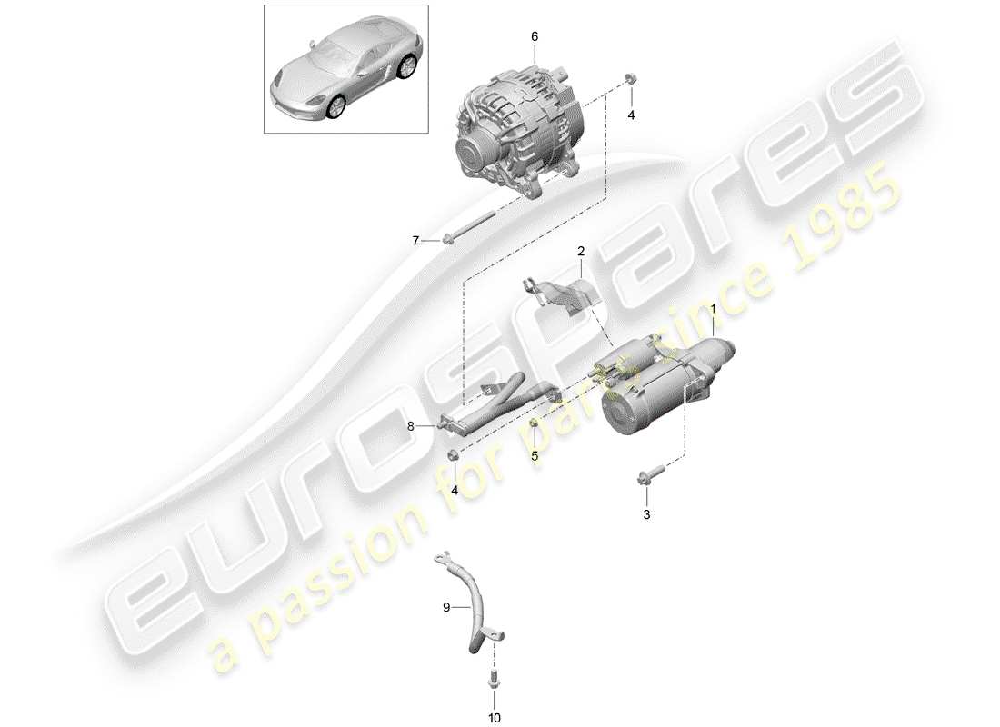 porsche 2019 (718 cayman) antipasto diagramma delle parti