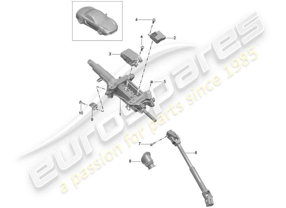 porsche 2015 (981 boxster) piantone dello sterzo diagramma delle parti