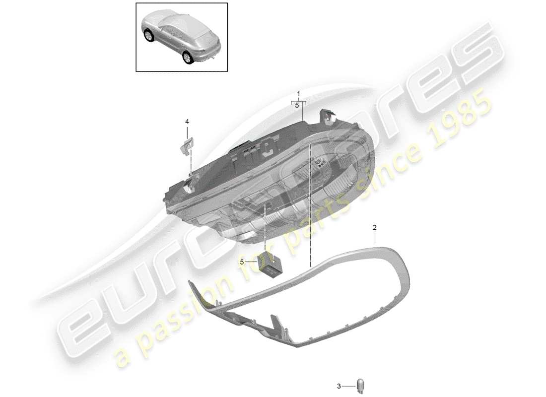 porsche 2016 (macan) staffa schema delle parti