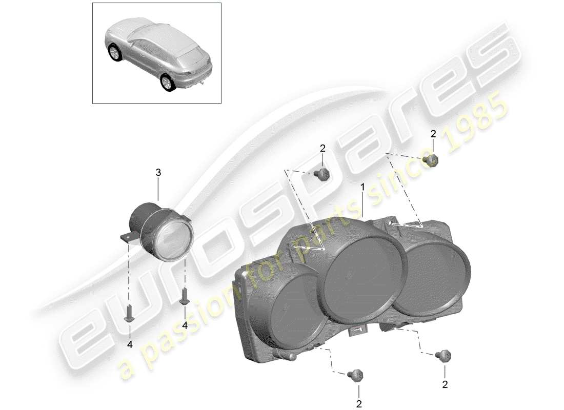 porsche 2016 (macan) diagramma delle parti quadro strumenti