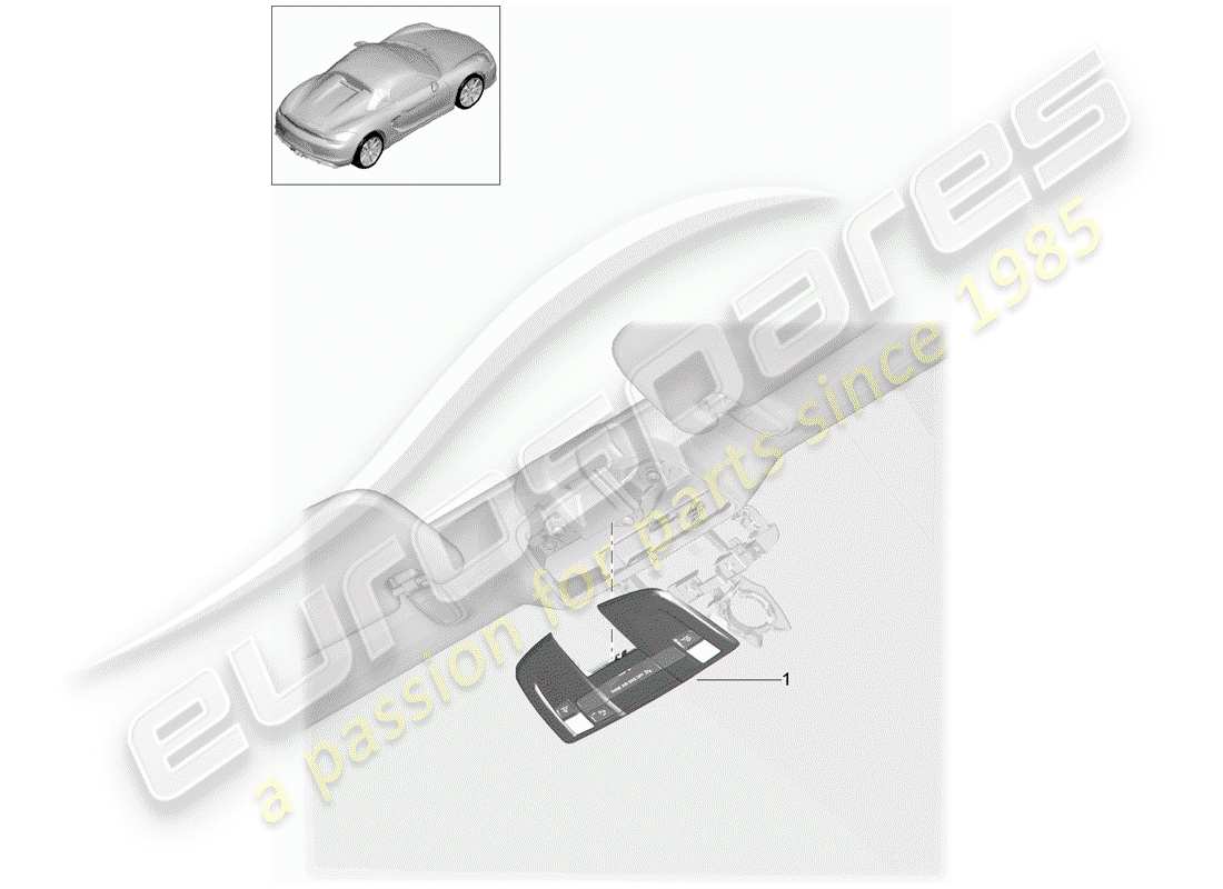 porsche 2016 (981 boxster spyder) staffa diagramma delle parti