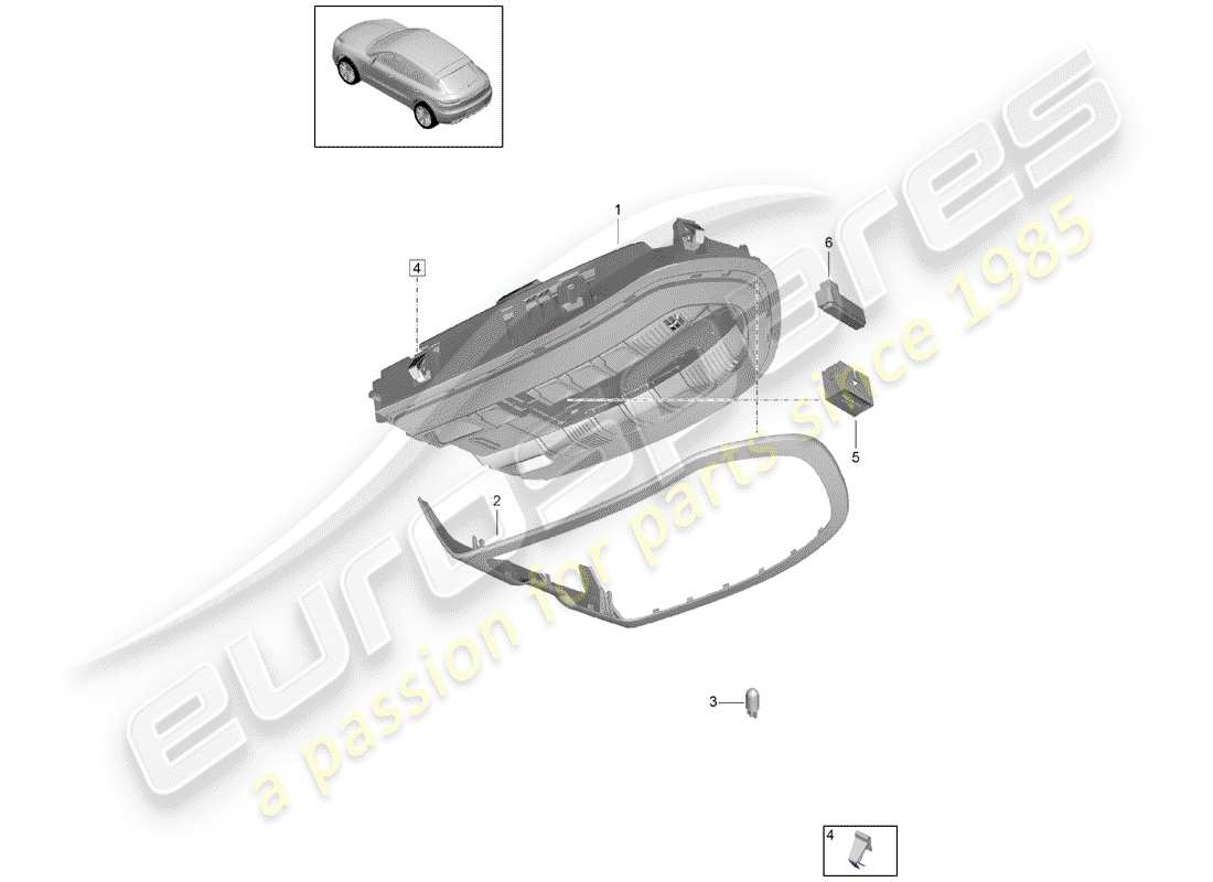 porsche 2019 (macan) staffa diagramma delle parti