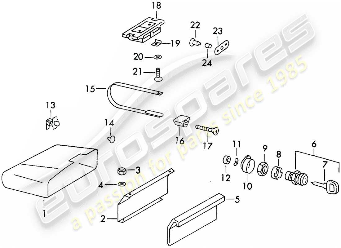 porsche 1973 (911) scatola portaoggetti - d >> - mj 1970 diagramma delle parti