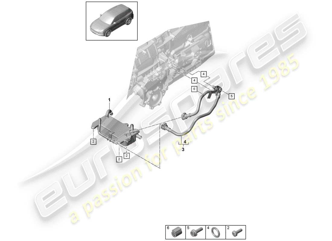 porsche 2020 (cayenne e3 9ya/9yb) 8-speed schema delle parti del cambio automatico