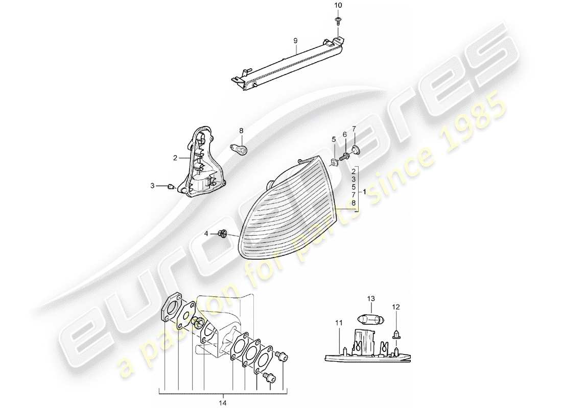 porsche 2004 (cayenne e1 9pa) schema delle parti luce posteriore
