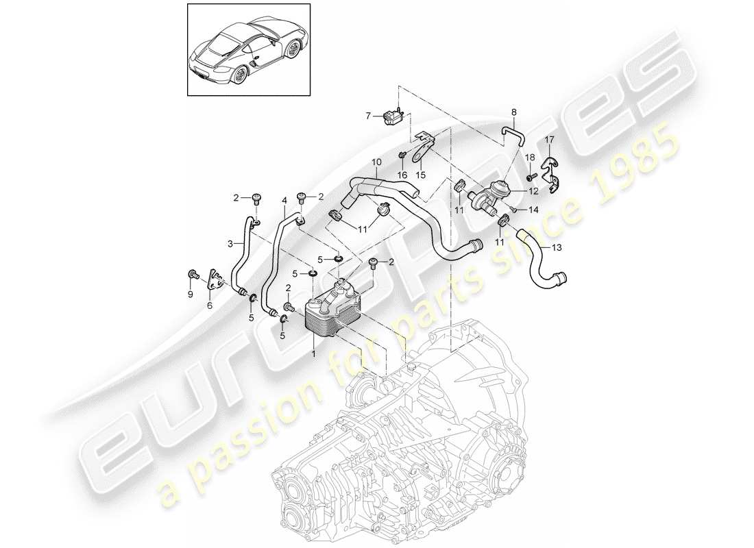 porsche 2012 (987 cayman) - pdk - diagramma delle parti