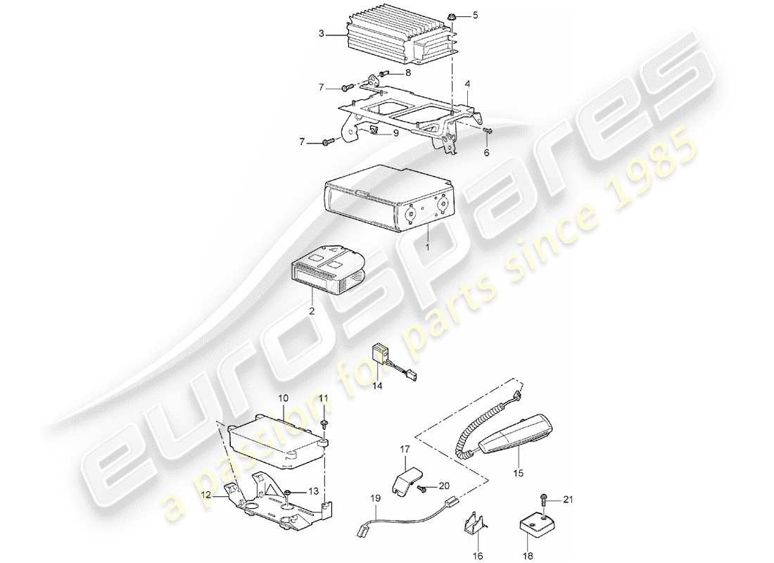 porsche 2005 (cayenne e1 9pa) amplificatore diagramma delle parti