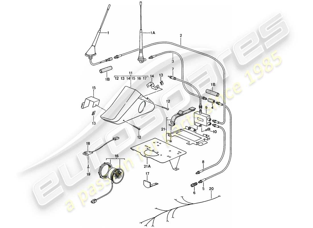 porsche 1995 (968) preparazione del telefono diagramma delle parti