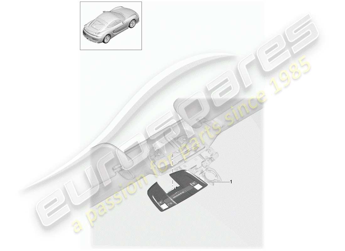 porsche 2016 (981 cayman gt4) staffa schema delle parti