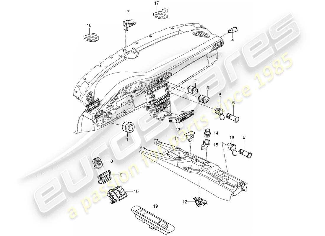 porsche 2011 (997-2) interruttore diagramma delle parti
