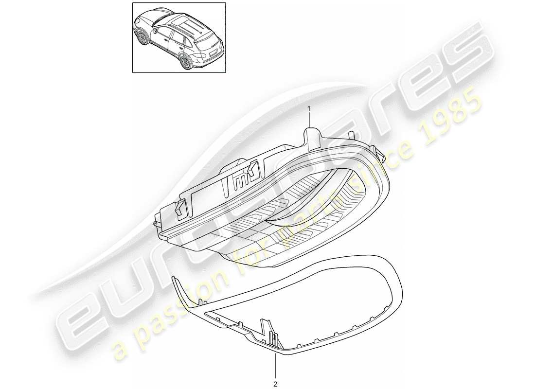 porsche 2014 (cayenne e2 92a) staffa diagramma delle parti