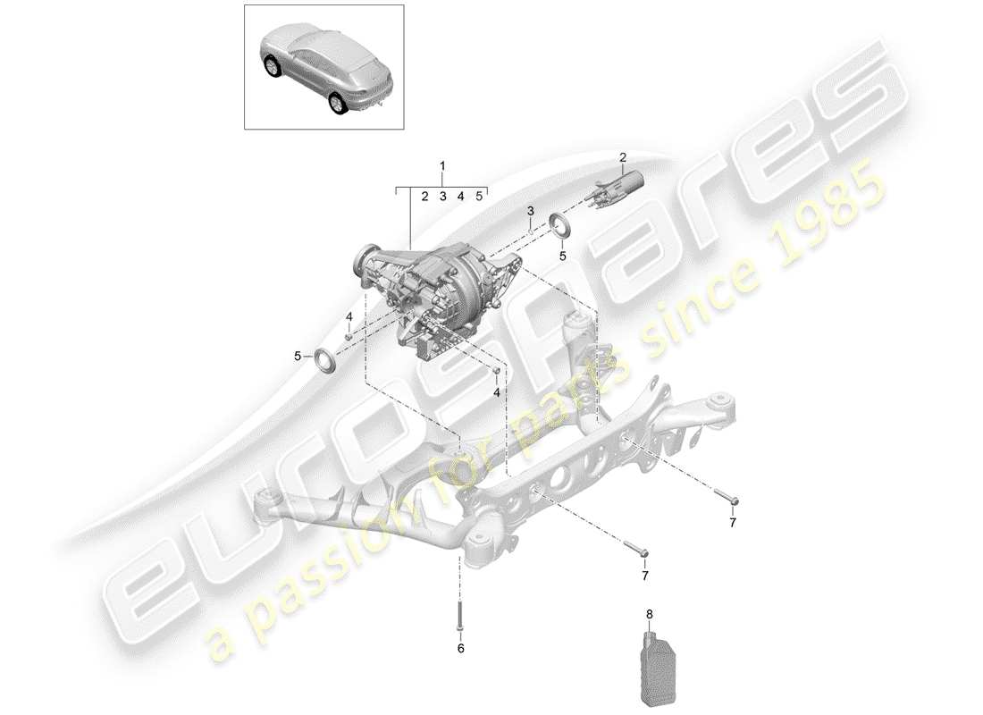 porsche 2015 (macan) differenziale dell'asse posteriore diagramma delle parti