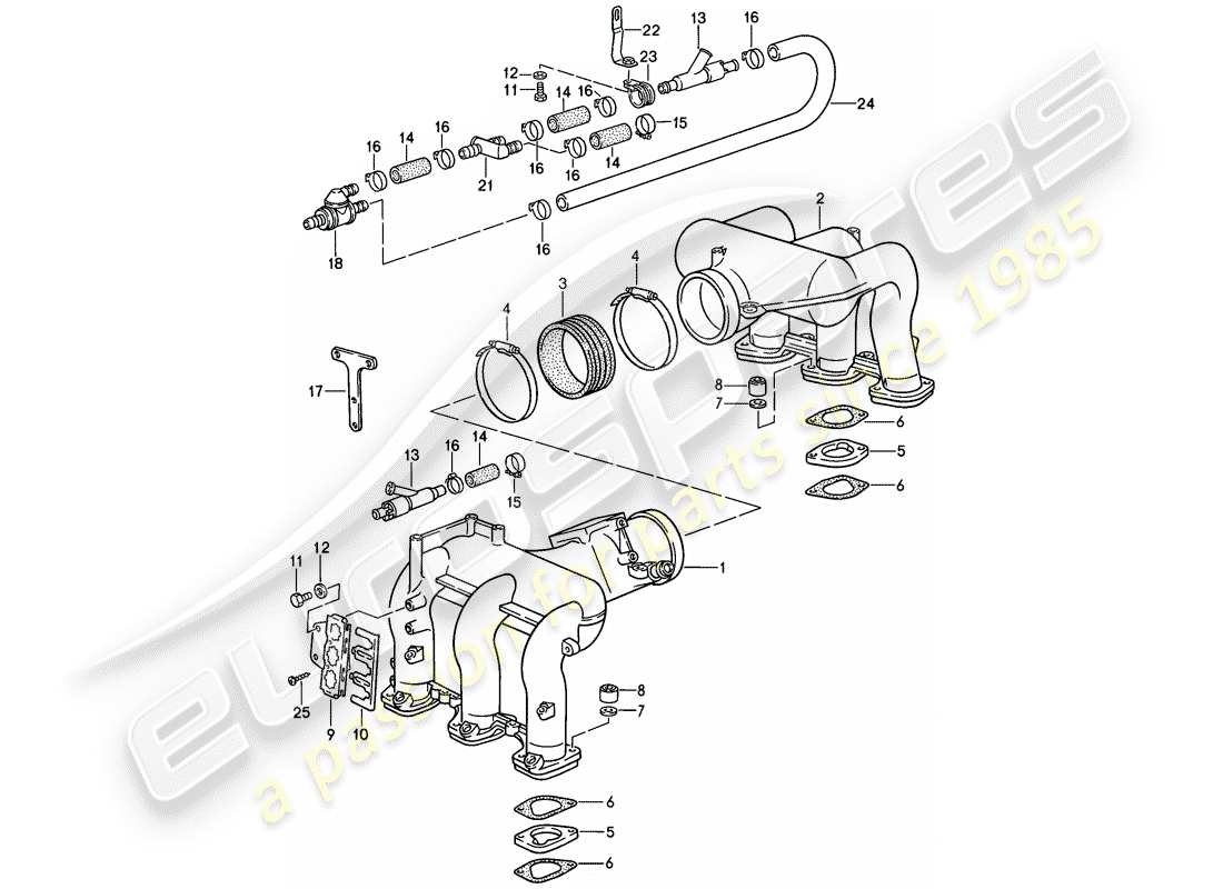 porsche 1987 (911) per - l-jetronic iii diagramma delle parti