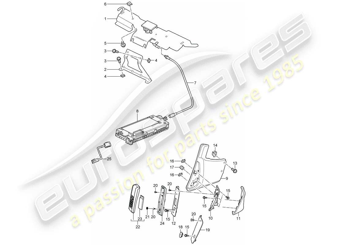 porsche 2013 (997-2 turbo / gt2 rs) telefono diagramma delle parti