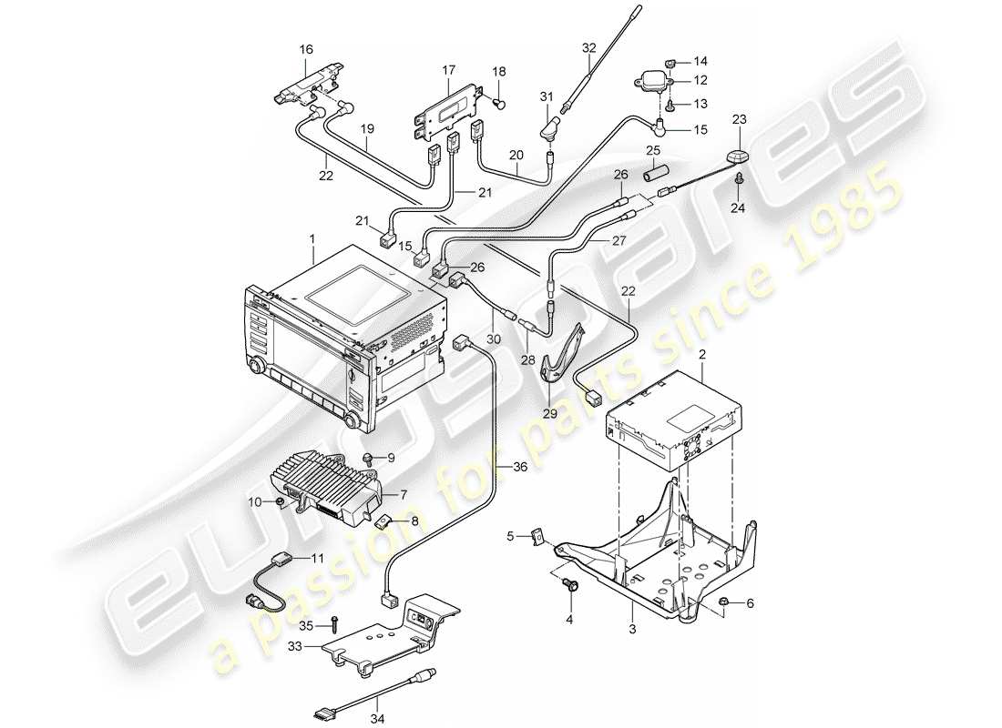 porsche 2013 (997-2 turbo / gt2 rs) unità operativa diagramma delle parti