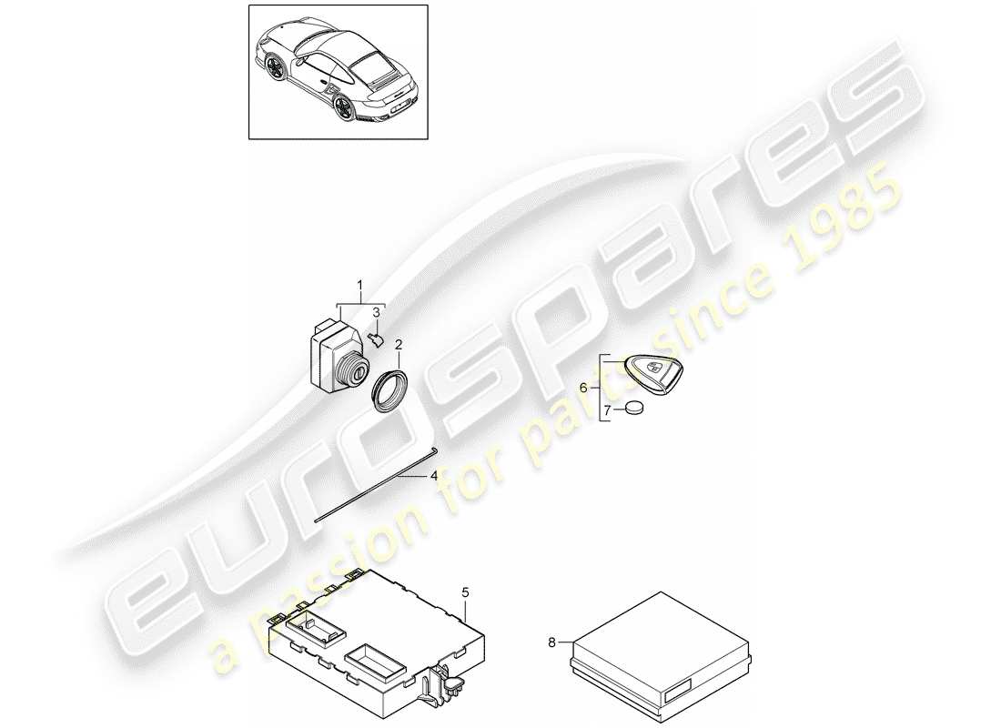porsche 2011 (997-2 turbo / gt2 rs) unità di controllo diagramma delle parti