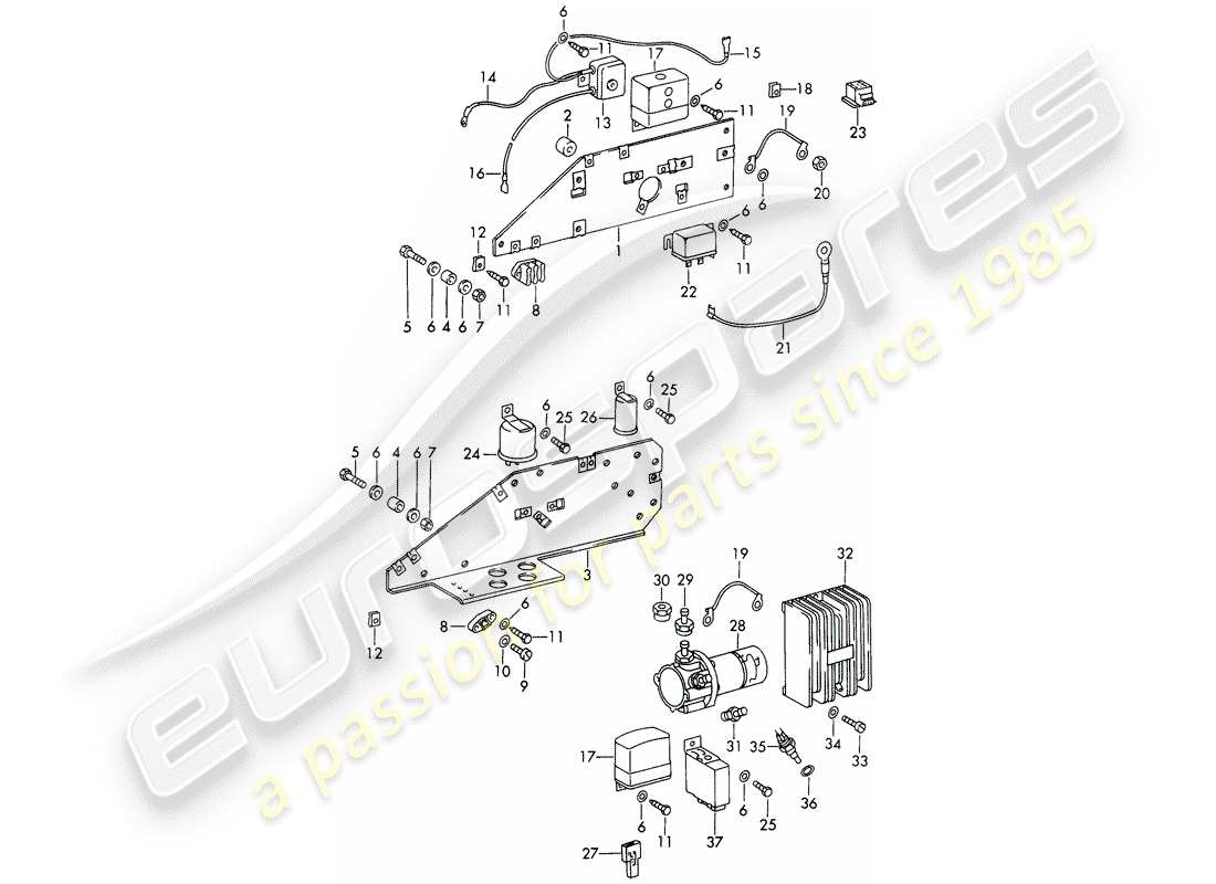 porsche 1966 (911/912) diagramma delle parti piastra