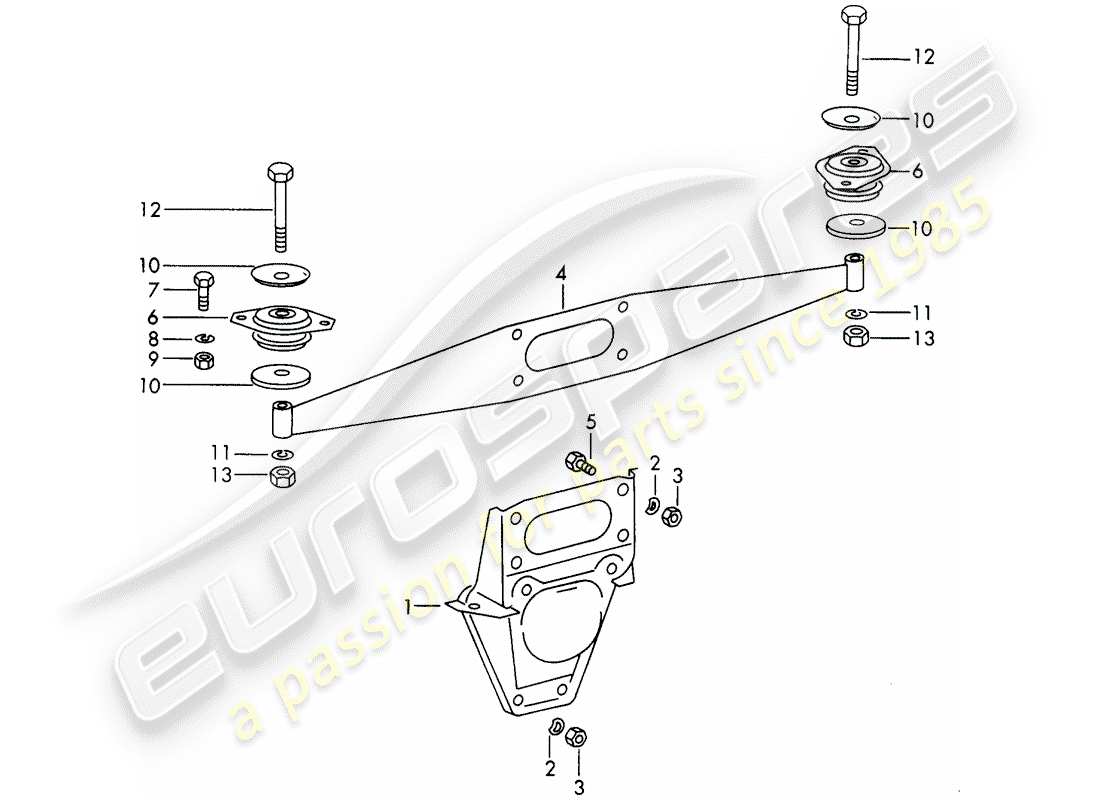 porsche 1966 (911/912) sospensione motore schema delle parti