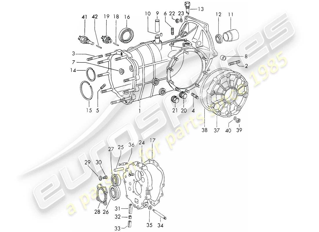 porsche 1973 (911) cassa trasmissione - sportomatic - d >> - mj 1971 schema delle parti