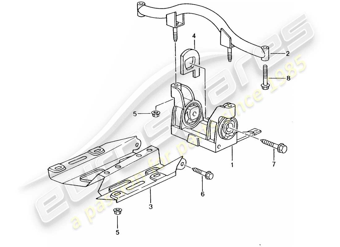porsche 2005 (996 gt3) sospensione della trasmissione diagramma delle parti