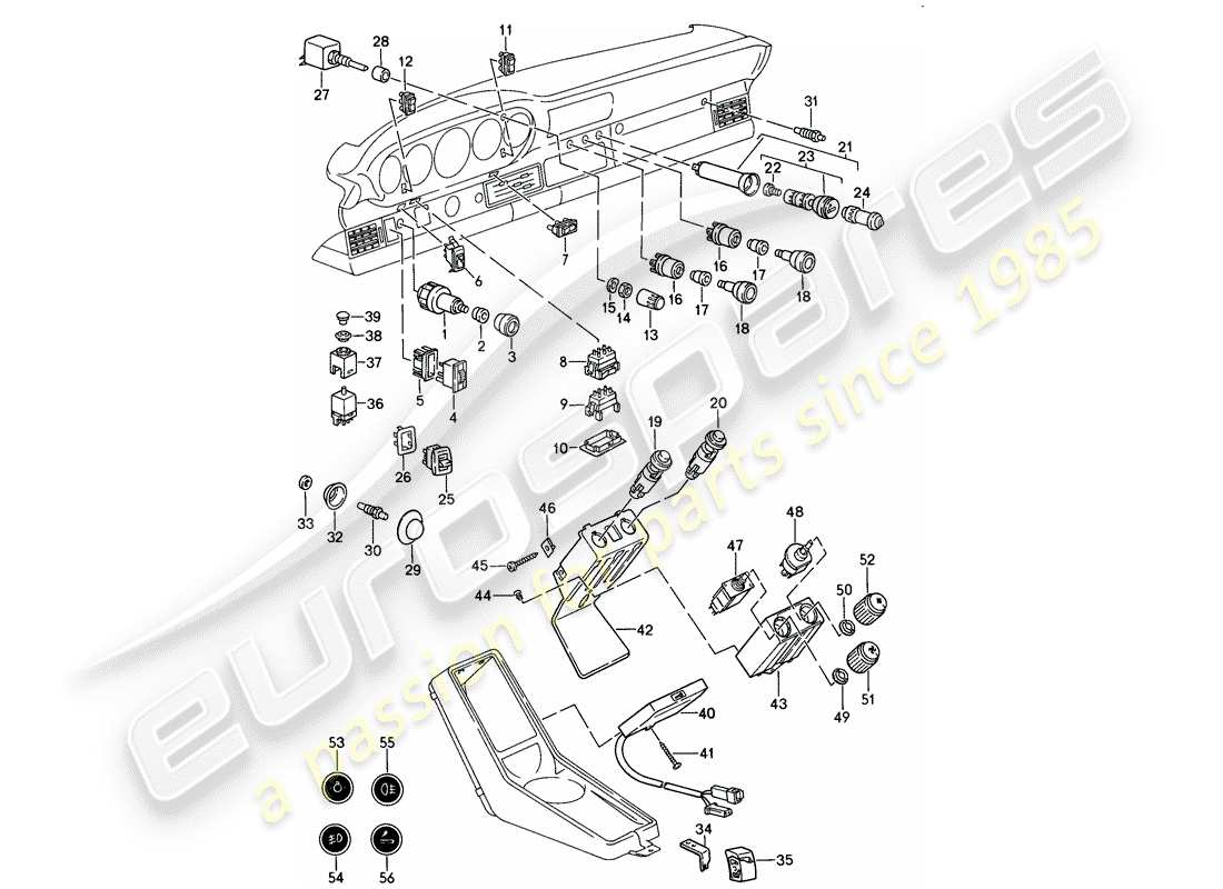 porsche 1987 (911) interruttore diagramma delle parti