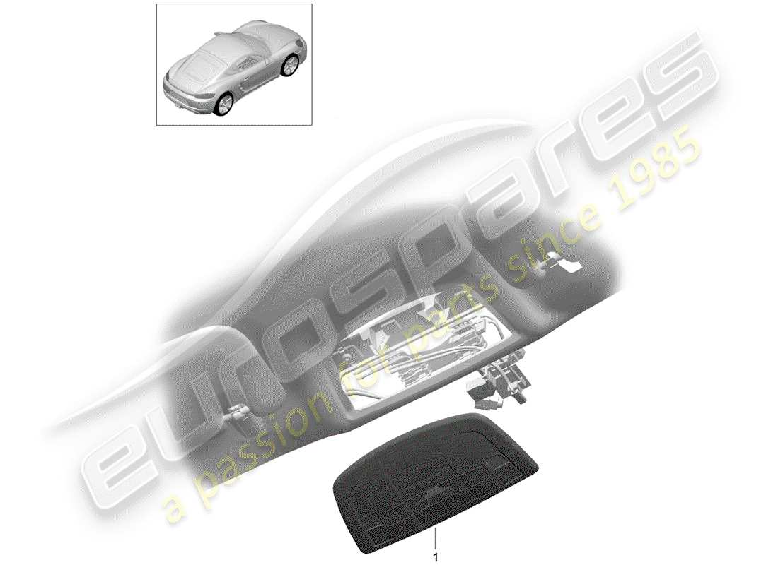 porsche 2020 (718 cayman) staffa schema delle parti