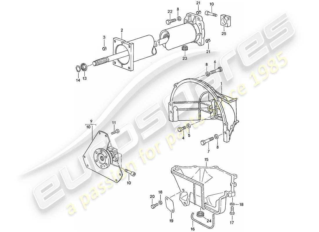 porsche 1987 (928) cambio automatico - tubo centrale diagramma delle parti