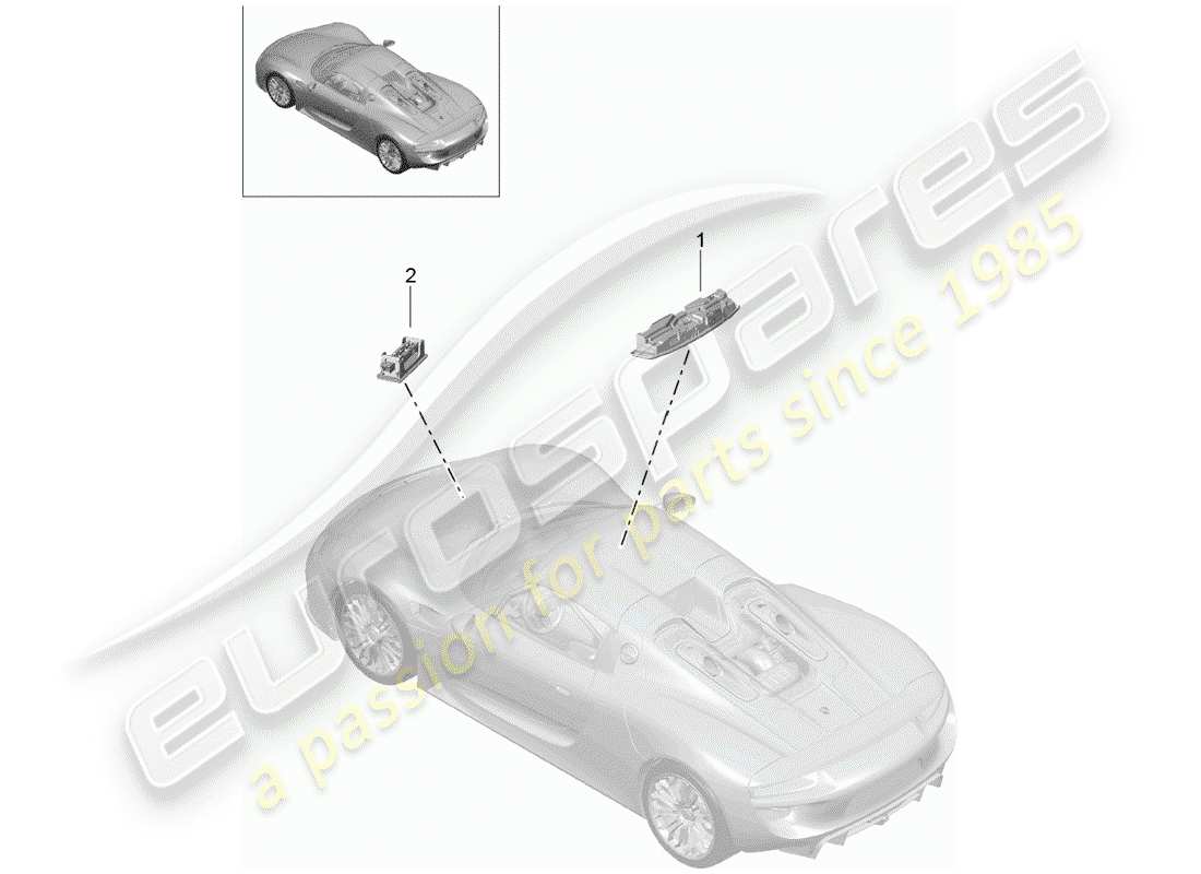 porsche 2015 (918 spyder) luci interne schema delle parti