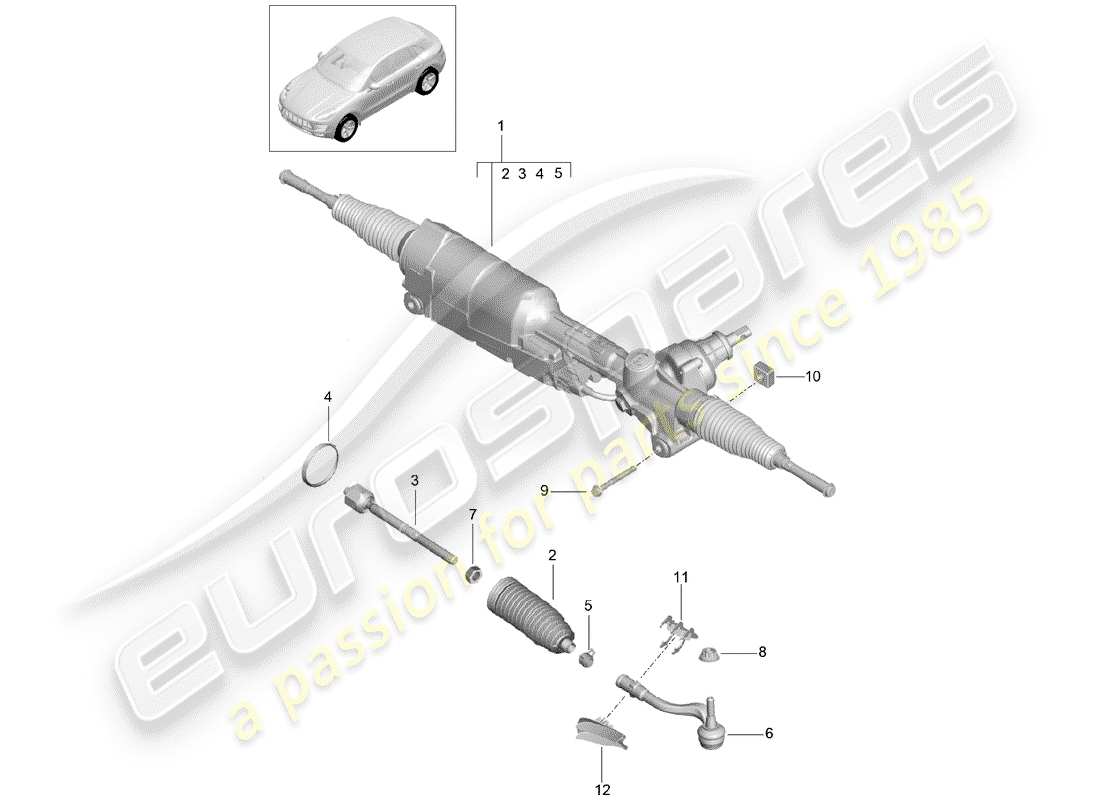 porsche 2016 (macan) sterzo diagramma delle parti