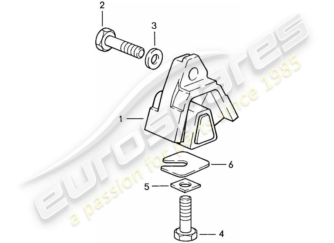 porsche 1987 (928) cambio manuale - sospensione della trasmissione diagramma delle parti