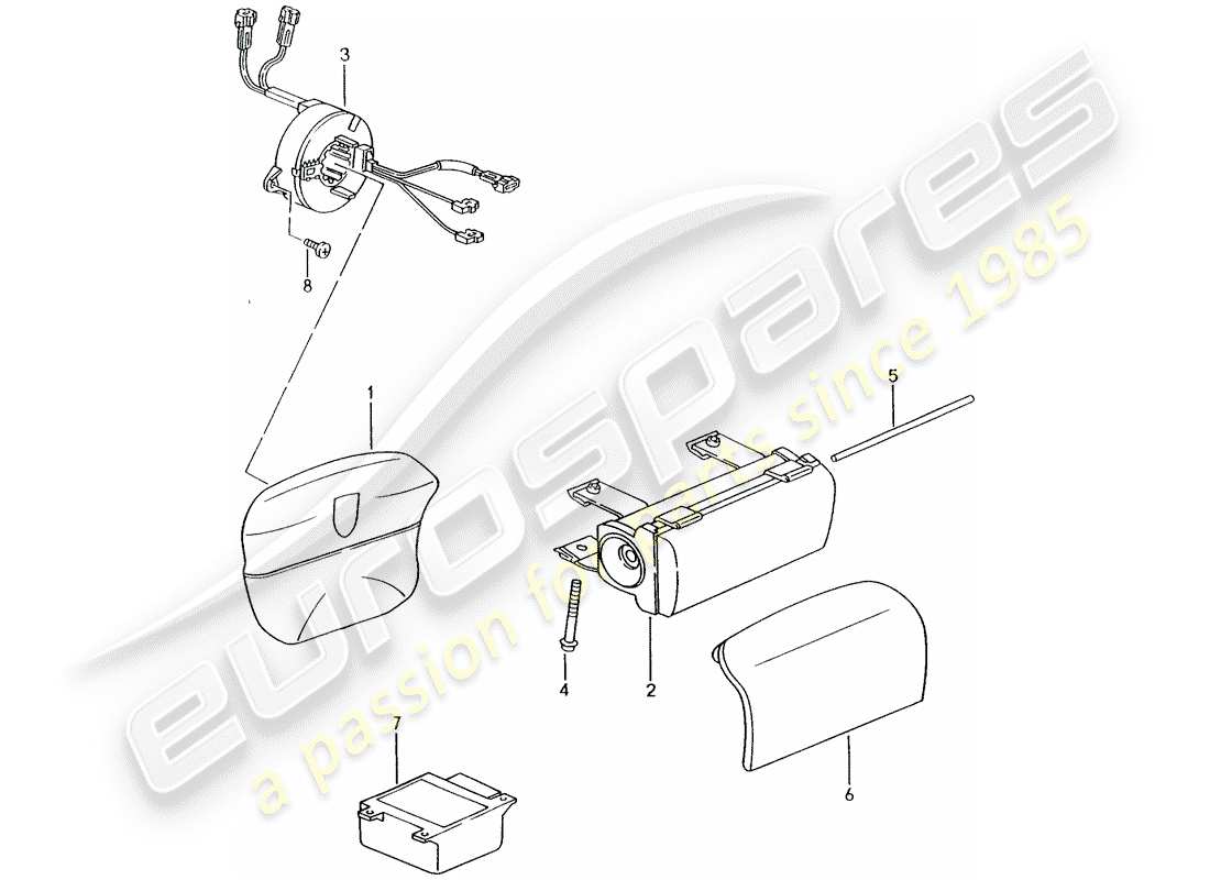porsche 2003 (996) diagramma delle parti dell'airbag