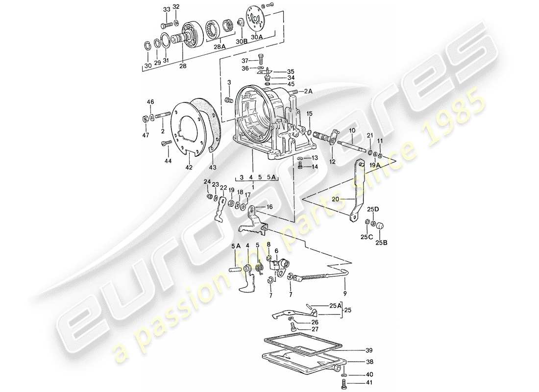 porsche 1990 (944) scatola trasmissione - per - cambio automatico - d >> - mj 1989 schema delle parti