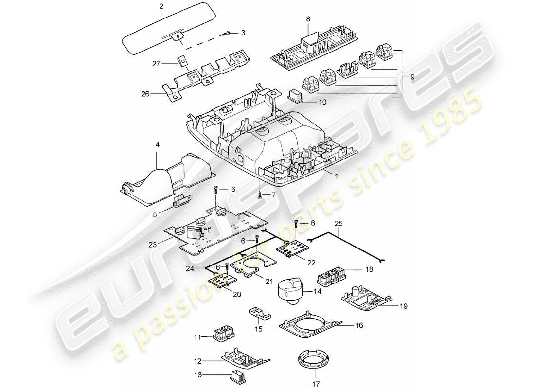 porsche 2005 (cayenne e1 9pa) staffa schema delle parti