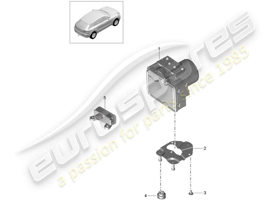 porsche 2015 (macan) unità idraulica diagramma delle parti