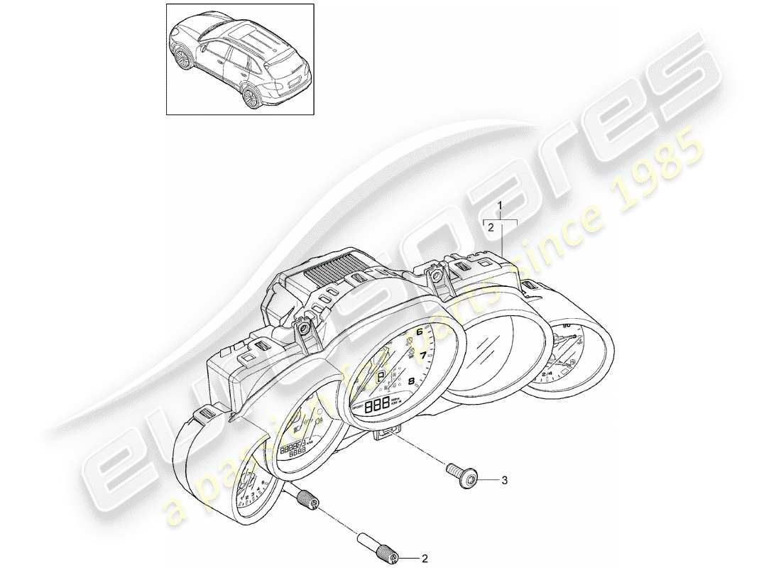 porsche 2014 (cayenne e2 92a) diagramma delle parti quadro strumenti