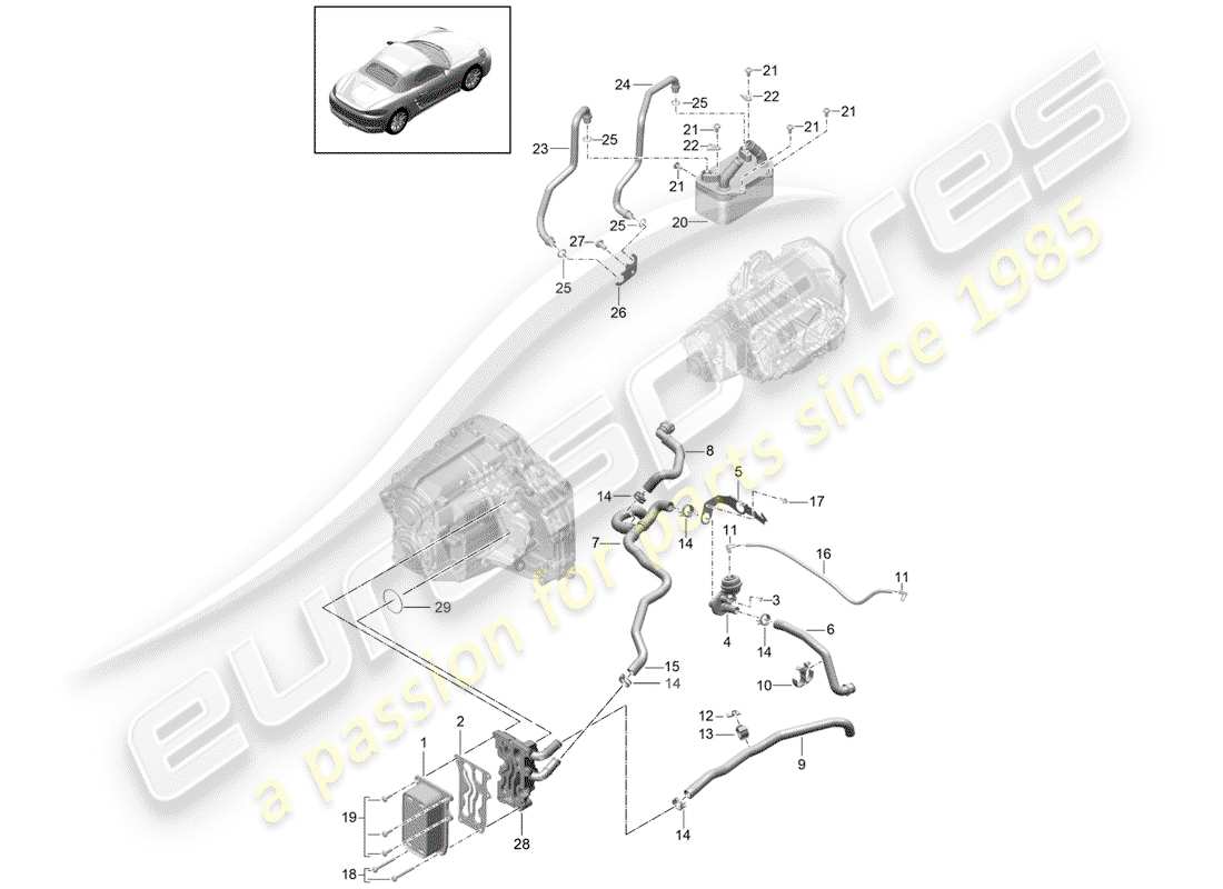 porsche 2020 (718 boxster) - per favore - diagramma delle parti