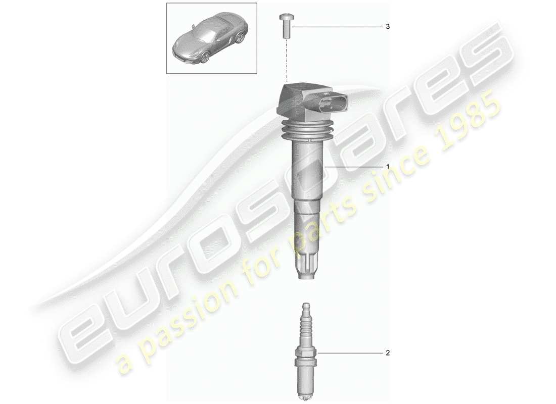 porsche 2015 (981 boxster) schema delle parti del sistema di accensione